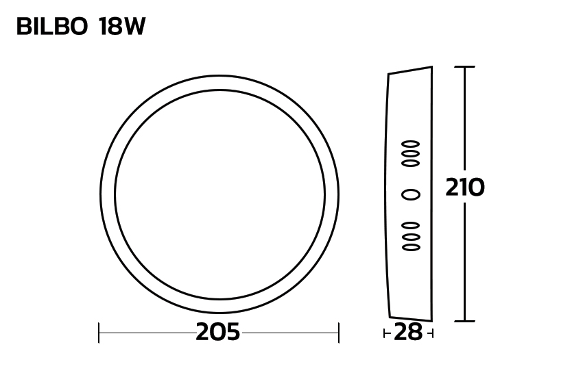 DIMENSION โคมไฟดาวน์ไลท์ LED 18W BEC BILBO